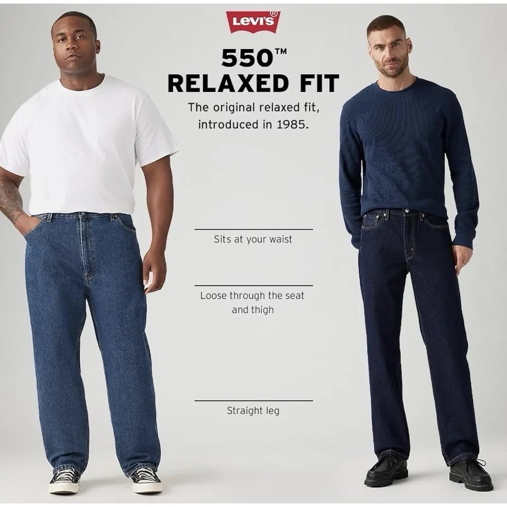 NWT Levi's 550 Relaxed Fit Big & Tall Men's‎ Blue Denim Jeans 100% Cotton 48x30